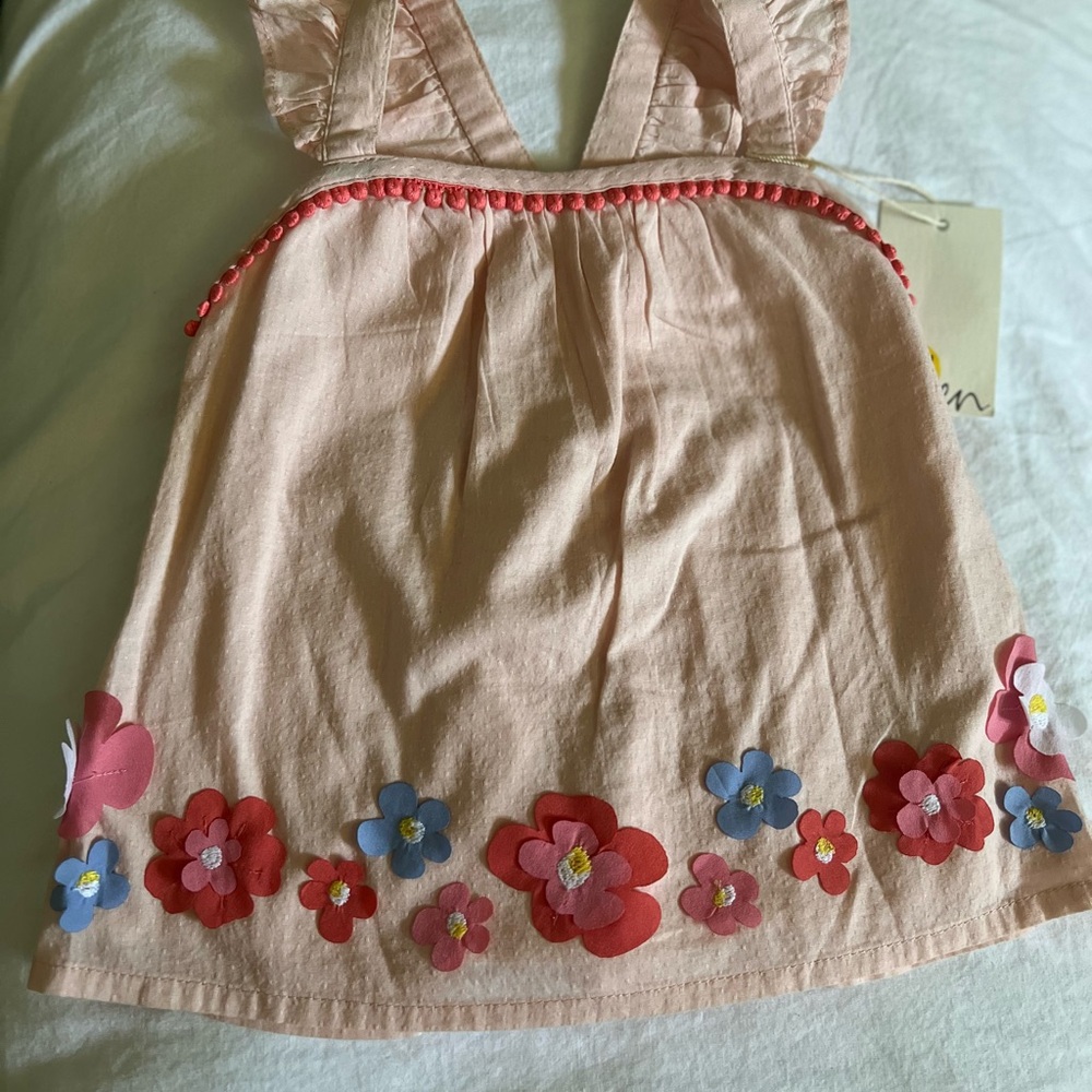 Baby Boden Pink Floral Infant Dress